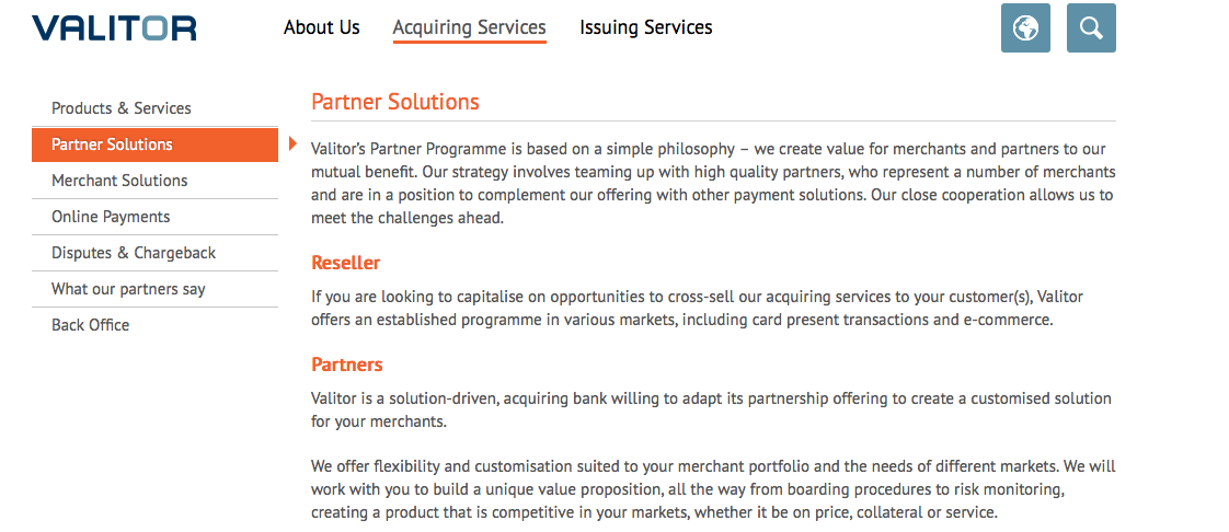 Valitor Partner Programme allows for customised merchant solutions
