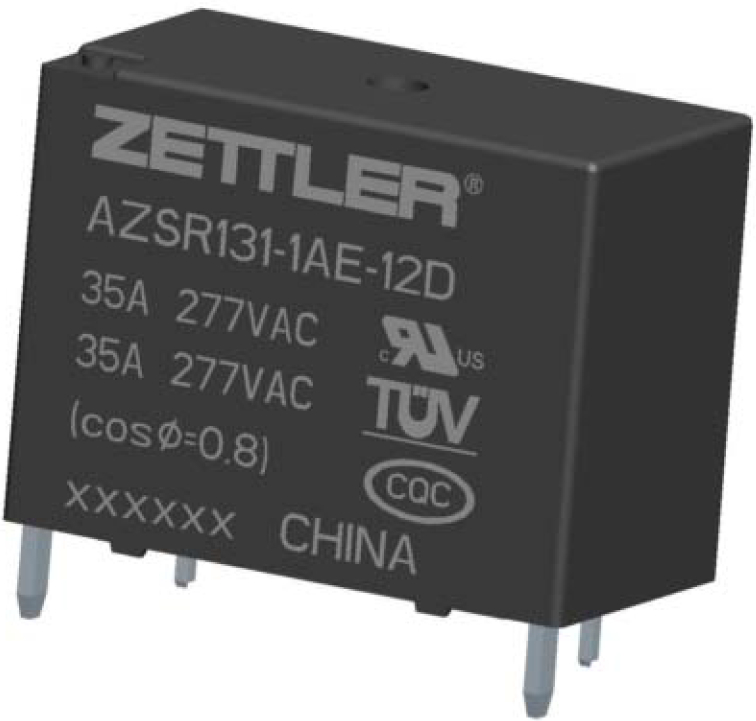 New at ZETTLER electronics: 35 AMP Miniature Power Relay AZ SR131