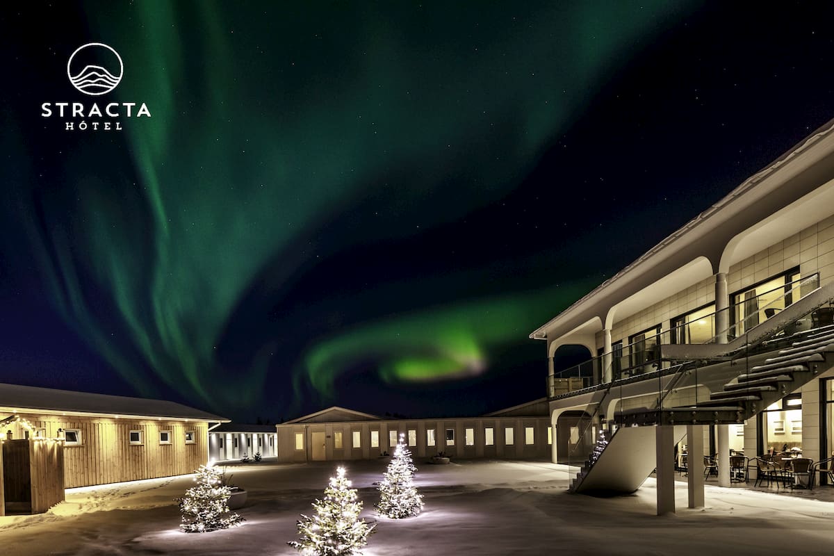 northern lights over stracta hotel